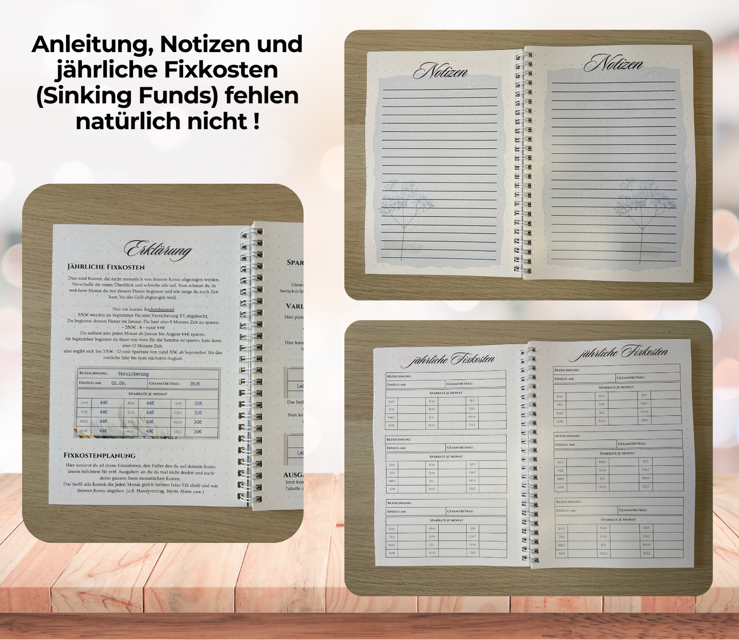 Budgetplaner undatiert „neutral“, A5, Spiralbindung