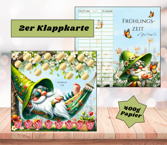 Sparchallenge "Frühlingszeit" Zweier-Klappkarte, A6, 400g Papier