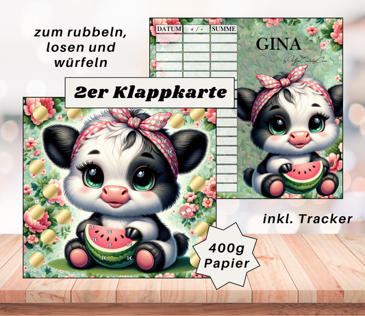 Sparchallenge "Gina" Zweier-Klappkarte, A6, 400g Papier