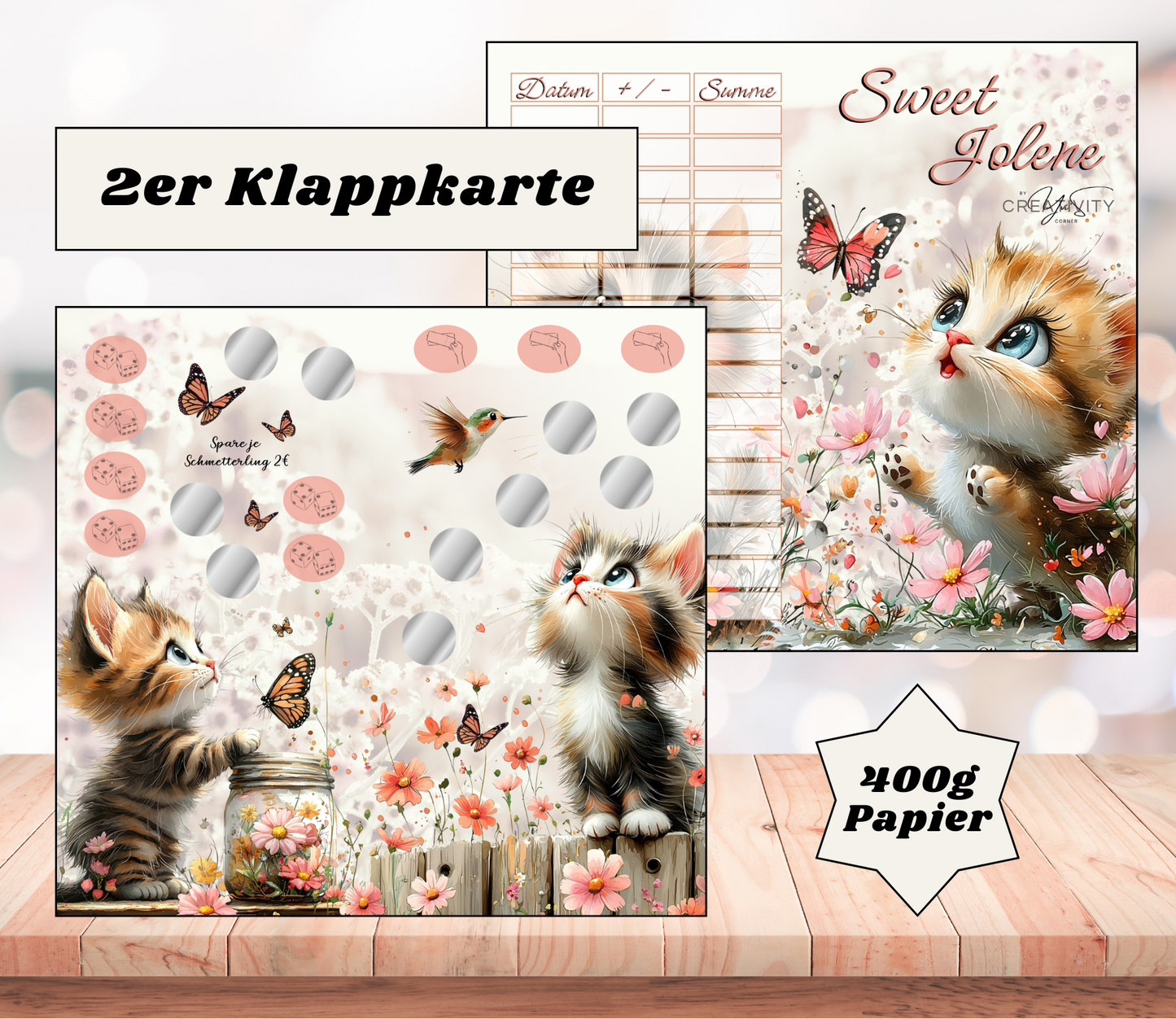 Sparchallenge "Sweet Jolene" Zweier-Klappkarte, A6