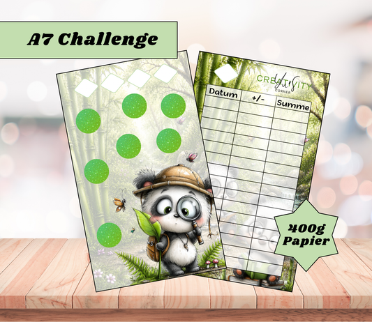 A7 Sparchallenge „Panda", Papier 400g