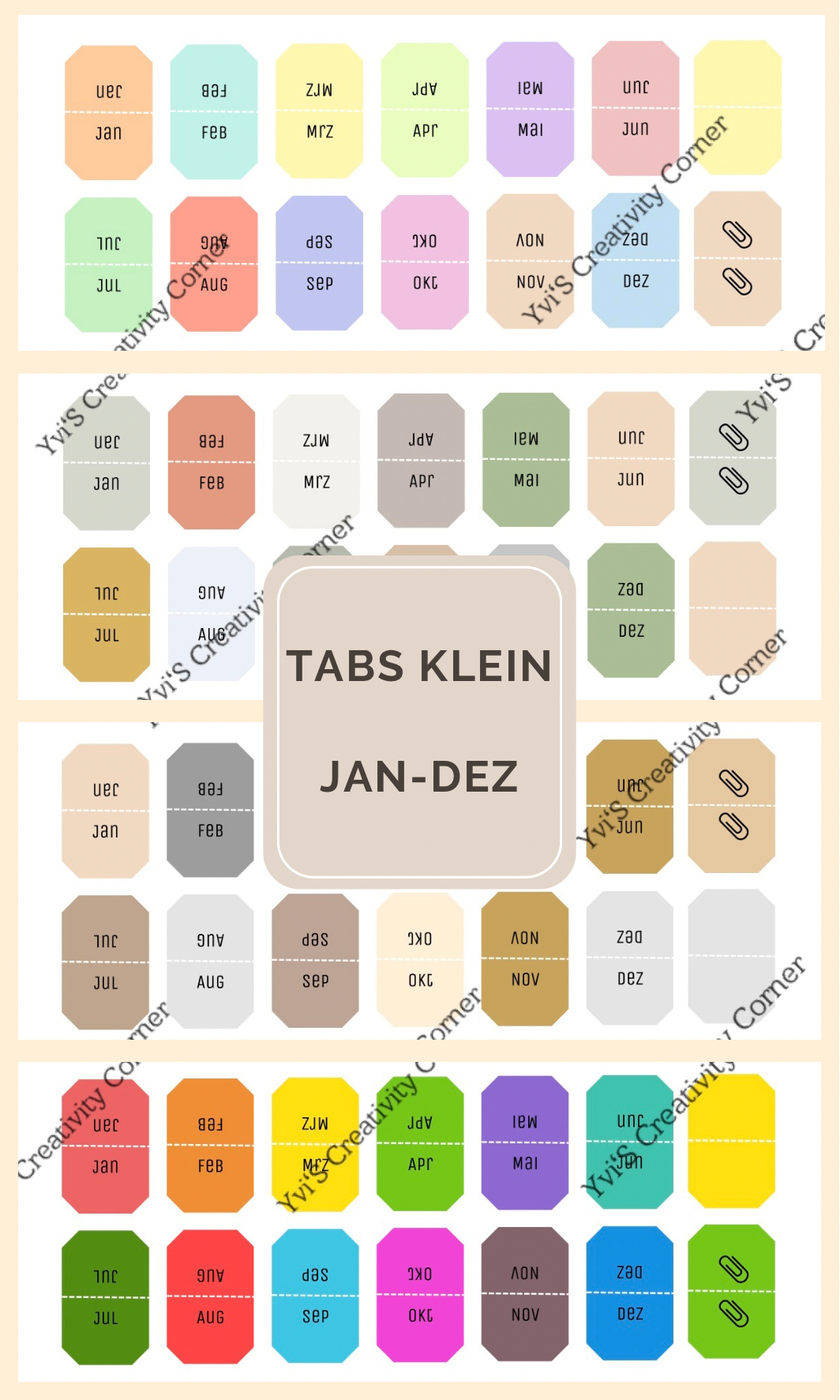 Sticker Tabs Jan-Dez klein (PS09)