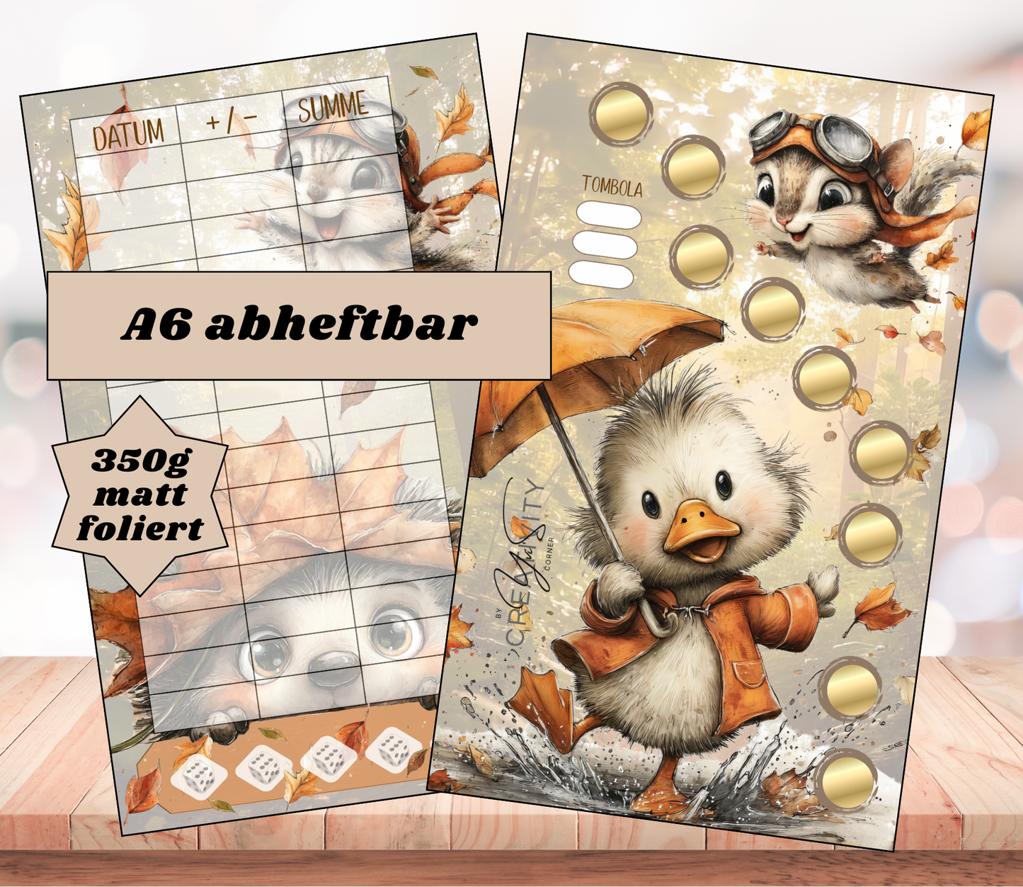 Sparchallenge "Waldtag", A6, Papier 350g foliert