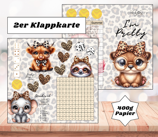 Sparchallenge "I‘m Pretty" Zweier-Klappkarte, A6, 400g Papier