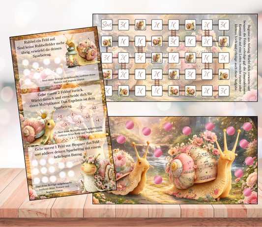 Sparchallenge-Set „das Schneckenrennen" A6, matt foliert