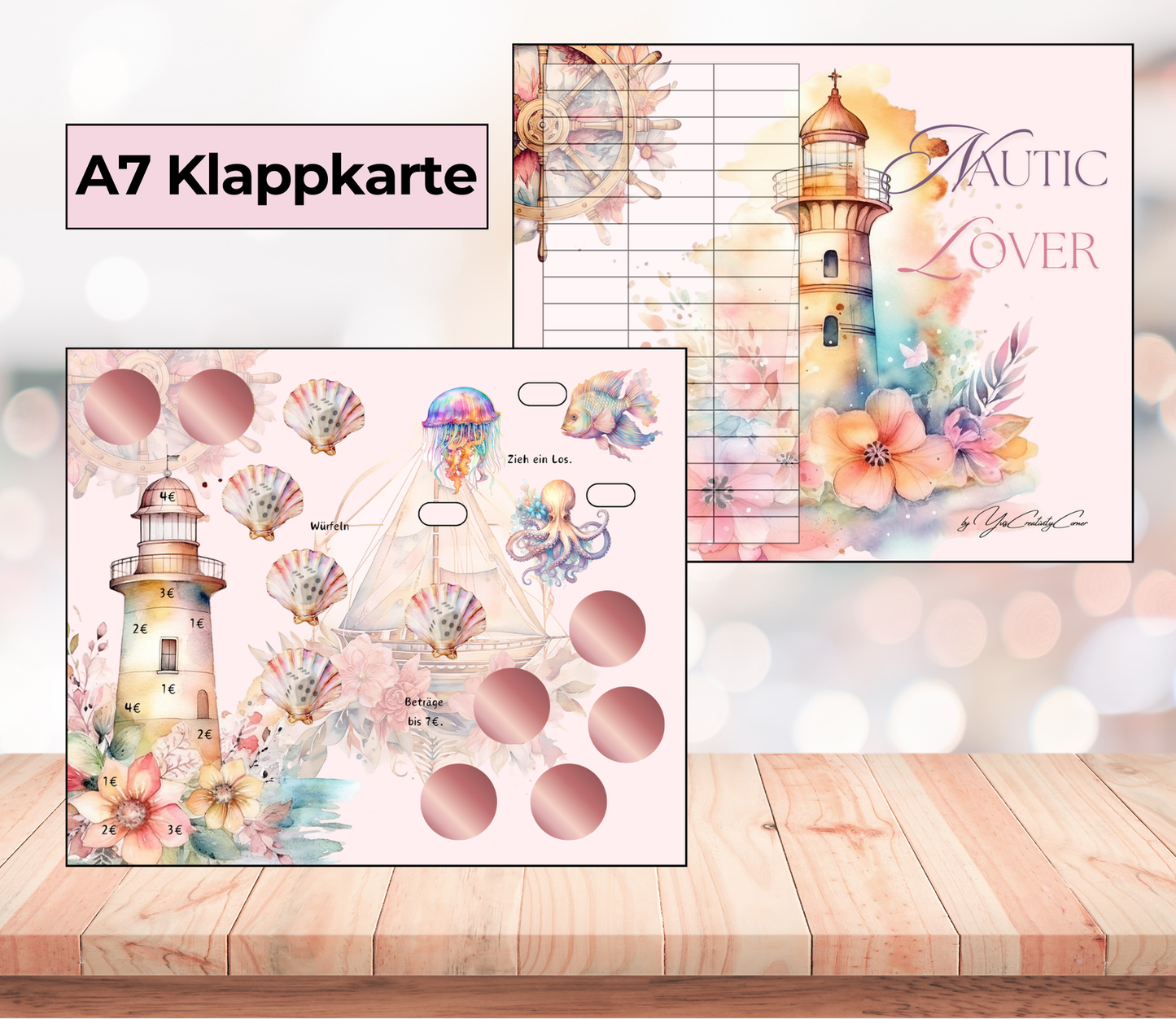 A7 2er-Klappkarte „Nautic Lover", Papier 250g