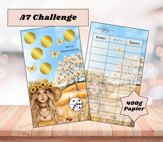A7 Sparchallenge „Herbstbeginn", A6, Papier 400g