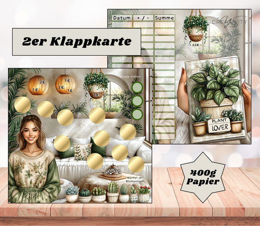 Sparchallenge "Plant Lover" Zweier-Klappkarte, A6