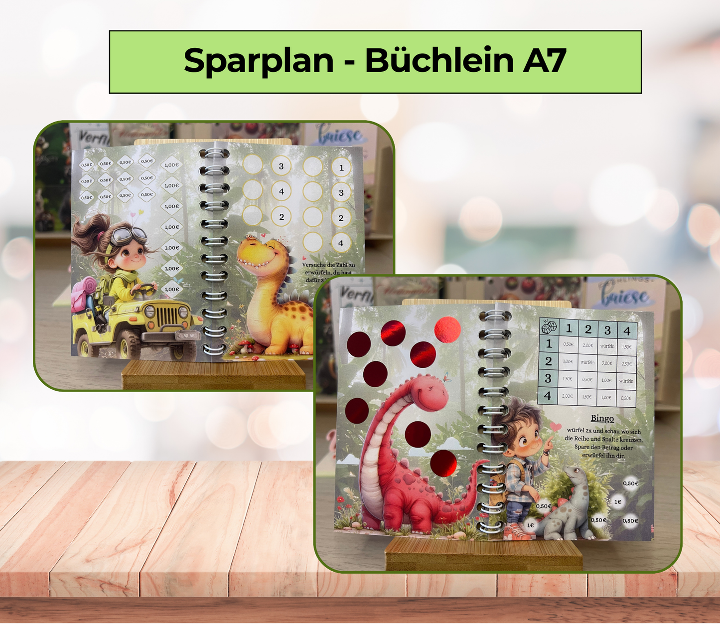 Sparplan für Kinder „im Dinoland“, A7, Spiralbindung
