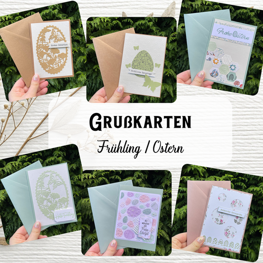 Handgemachte Grußkarten - Ostern / Frühling