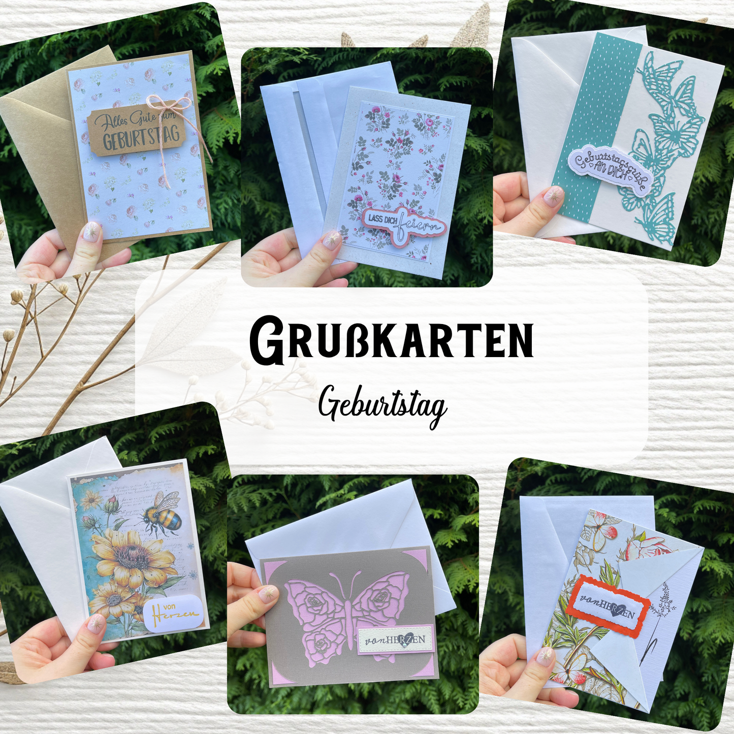 Handgemachte Grußkarten - Geburtstag