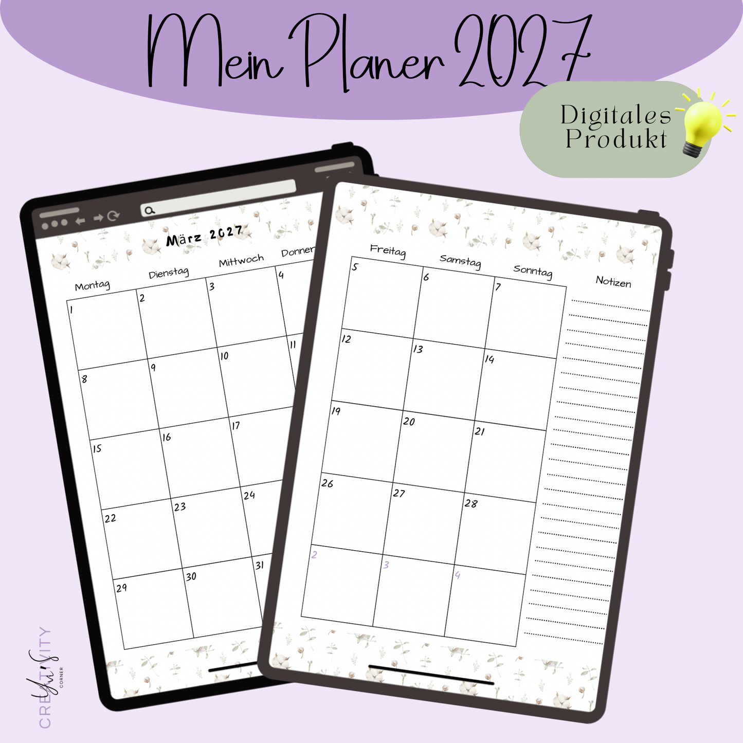 Mein Planer 2027 | A5 Jahresplaner zum Ausdrucken mit Passwort-Tracker, Geburtstagskalender & Wochenübersicht