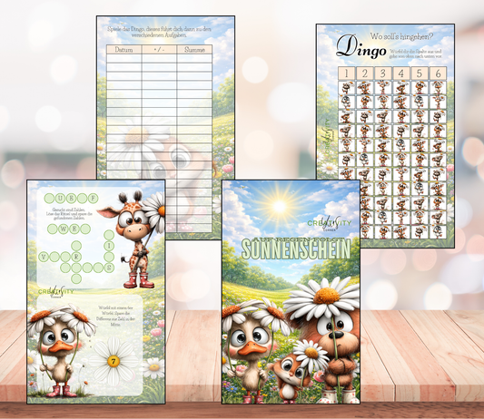 Sparchallenge-Set "auf Regen folgt Sonnenschein", matt foliert für A6, Papier 350g