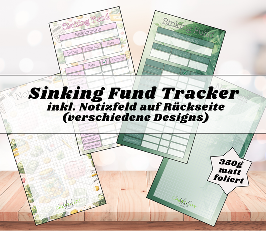 Sinking Fund Tracker mit Notizfeld - foliert A6
