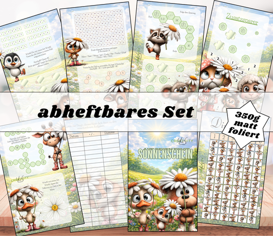 Sparchallenge-Set "auf Regen folgt Sonnenschein", matt foliert für A6, Papier 350g