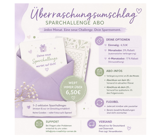 Sparchallenge Überraschungs-Abo: Monatlich neue Challenge inkl. Lose