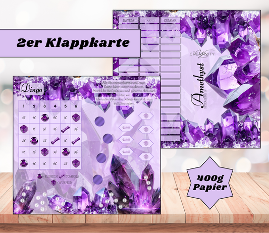 Sparchallenge „Amethyst" Zweier-Klappkarte, A6, 400g Papier