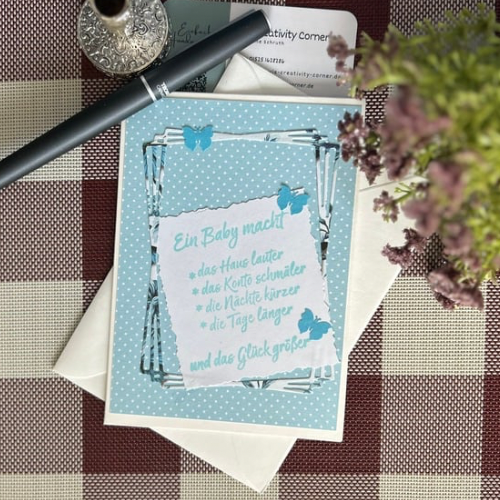 DIY-Klappkarte 👶💙 Ein Baby ist da! – DIY-Karte mit liebevollem Spruch ✨