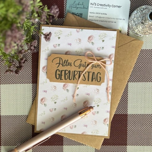 DIY-Klappkarte 🎉🌸 Geburtstagszauber – DIY-Karte „Alles Gute zum Geburtstag“ 🎀