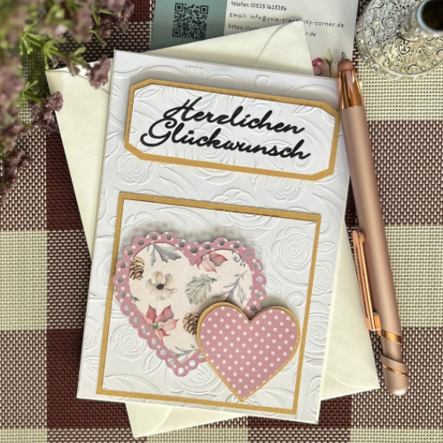 DIY-Klappkarte 💖🌸 Zarte Grüße – DIY-Klappkarte „Herzlichen Glückwunsch“ 🌸💖
