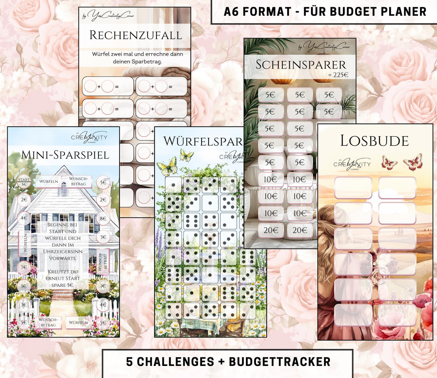 Sparchallenge Set “Home”, A6 selbst Ausdrucken💡KEIN physischer Artikel💡