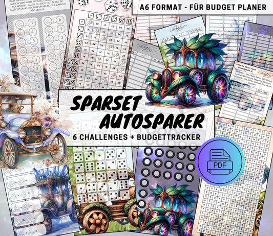 Sparchallenge Set “Autosparer”, A6 selbst Ausdrucken💡KEIN physischer Artikel💡