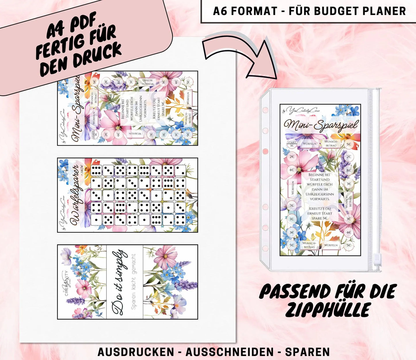 Sparchallenge Set “Do it simply”, A6 selbst Ausdrucken💡KEIN physischer Artikel💡