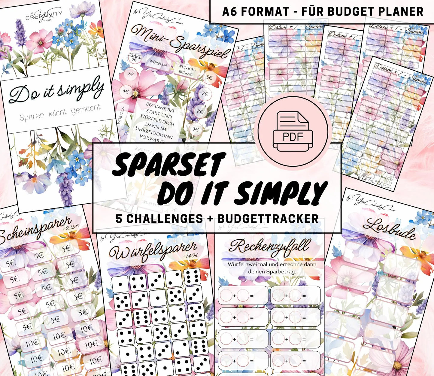 Sparchallenge Set “Do it simply”, A6 selbst Ausdrucken💡KEIN physischer Artikel💡