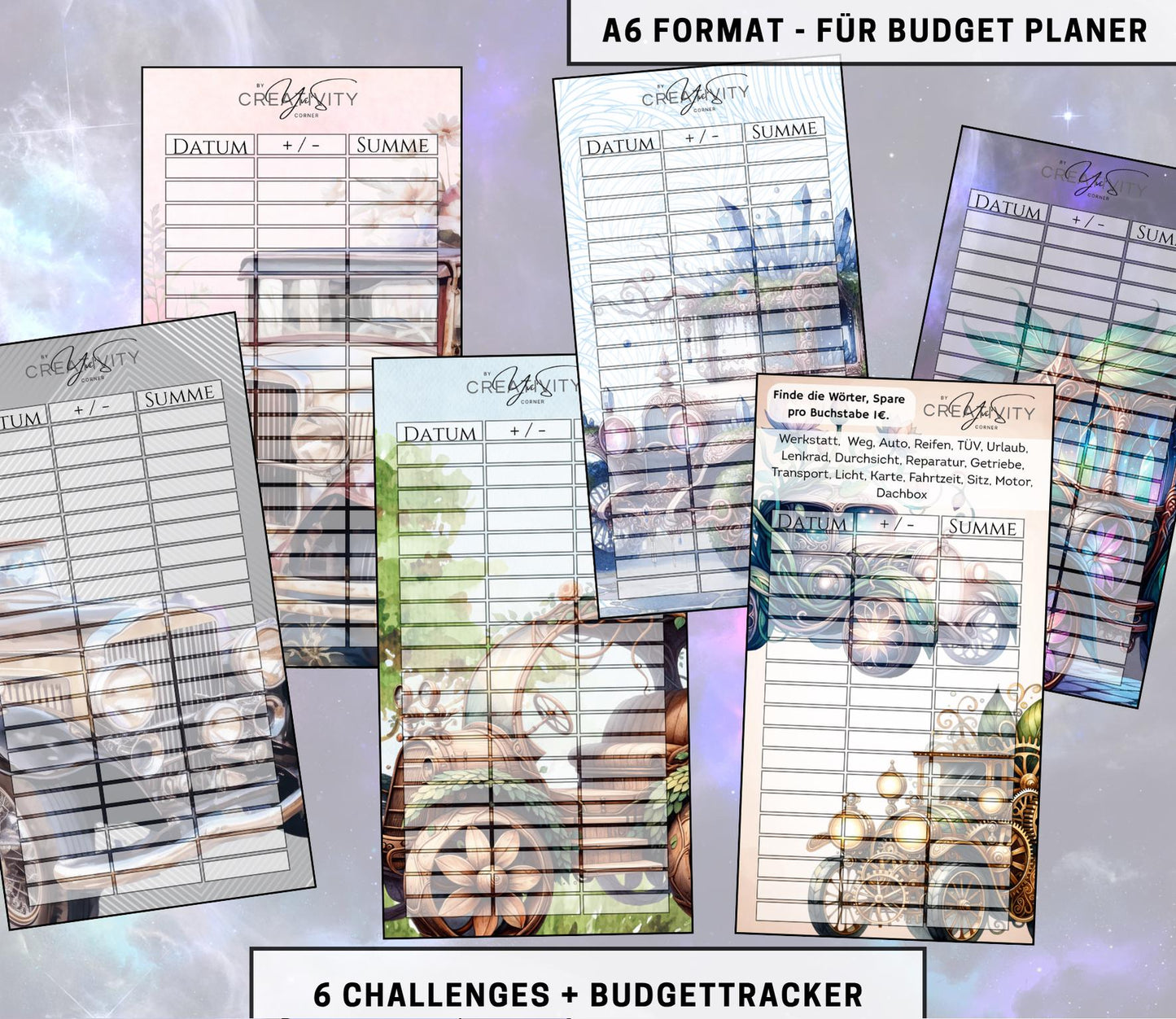 Sparchallenge Set “Autosparer”, A6 selbst Ausdrucken💡KEIN physischer Artikel💡