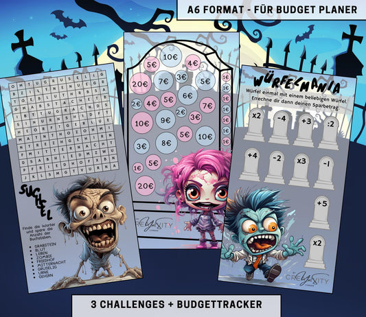 Sparchallenge Set “Zomieland”, A6 selbst Ausdrucken💡KEIN physischer Artikel💡