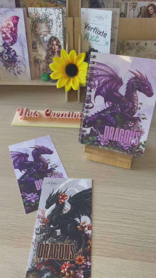 Sparbuch „Dragon“ + Deckblatt, A6, Spiralbindung