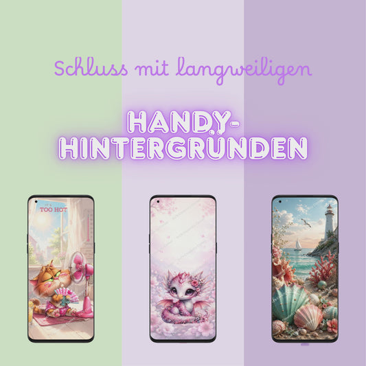 Wallpaper "Blüten-Drache", "Sommerhitze" und "Küstenzauber" - digitales Produkt